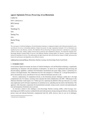 PDF Document Cover - opp/ai: Optimistic Privacy-Preserving AI Framework on Blockchain