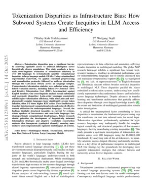 PDF Document Cover - Tokenization Disparities as Infrastructure Bias in Large Language Models